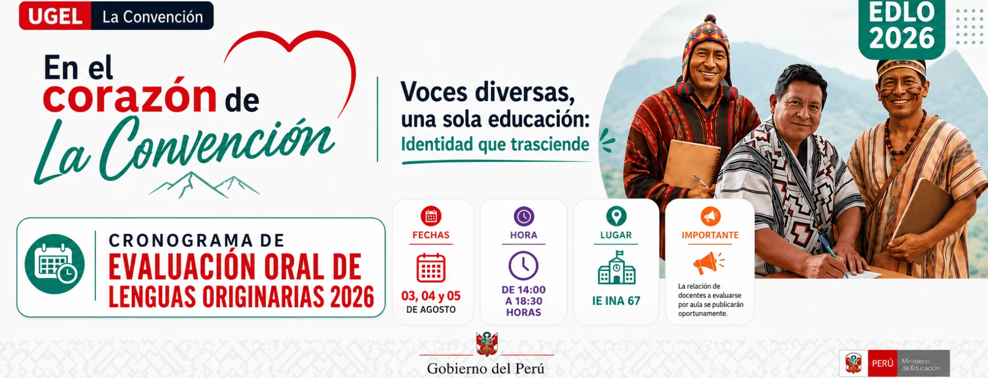 Evaluación de Lenguas Originarias de la UGEL La Convención