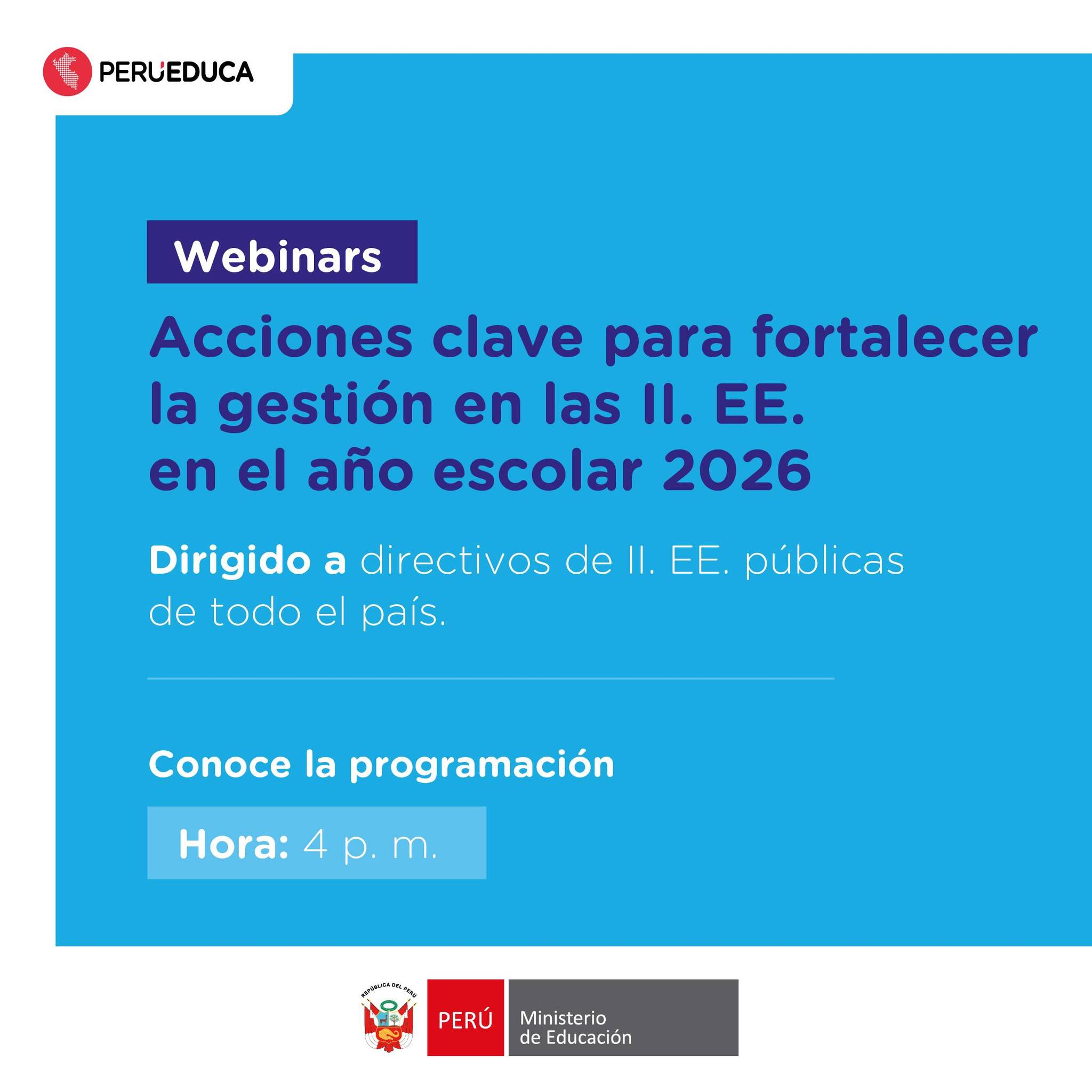 Acciones clave para fortalecer la gestión en las II.EE en el año escolar 2026